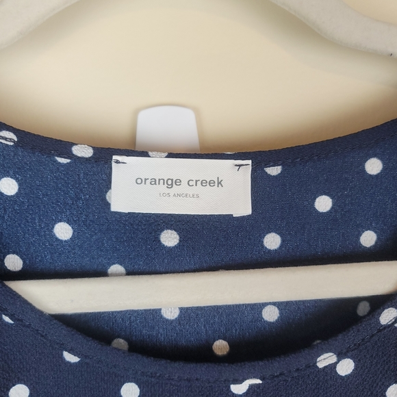 Orange Creek Blue with White Polka Dots Maternity Maxi Dress size M - Picture 4 of 7